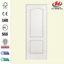 36 in. x 80 in. Smooth 2-Panel Arch Top Hollow Core Primed Composite Single Prehung Interior Door